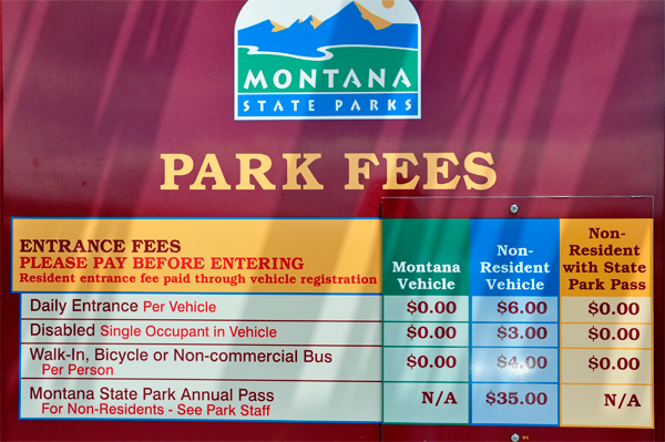 sign about park fees