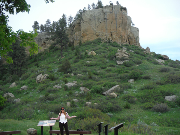 Karen Duquette by the big cliff