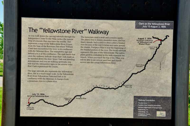 sign about the Yellowstone River Walkway