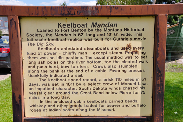 sign about Keelboat Mandan