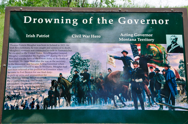 sign about drowning the Governor