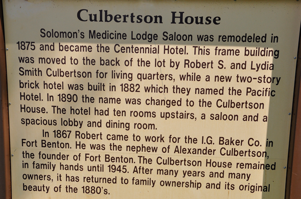 sign about the The Culbertson House
