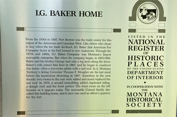 sign about I.G. Baker Home