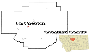 Montana map showing location of Fort Benton