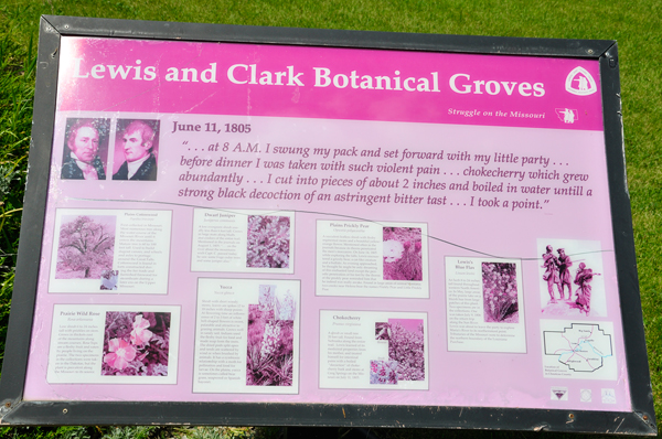 Lewis and Clark Botanial Groves sign