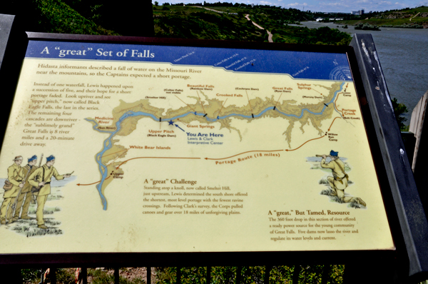 Lewis and Clark map of falls