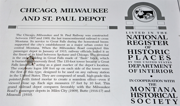The Chicago, Milwaukee and St. Paul Passenger Depot sign