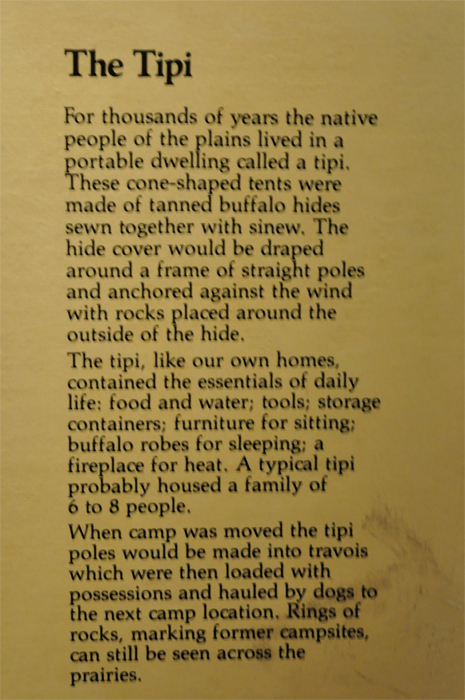 sign about the Tipi - teepee
