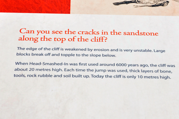 sign about the cliffs