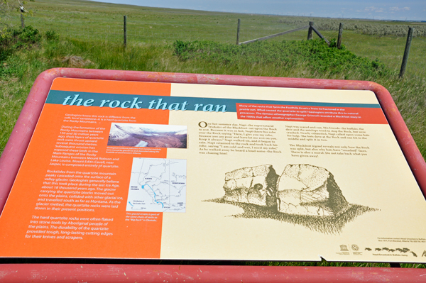 sign about the rock that ran