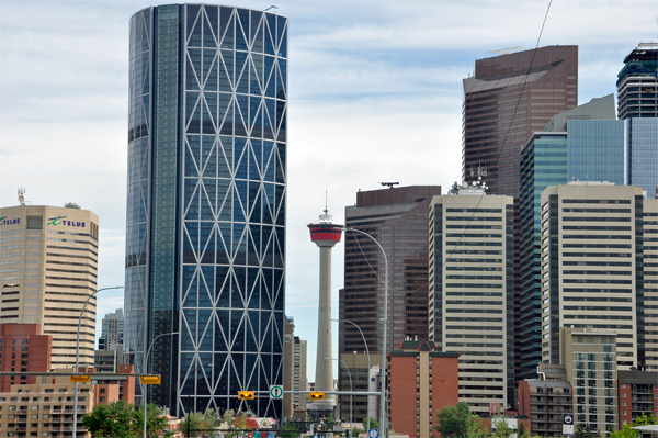 The Bow Building and the Calgary Tower