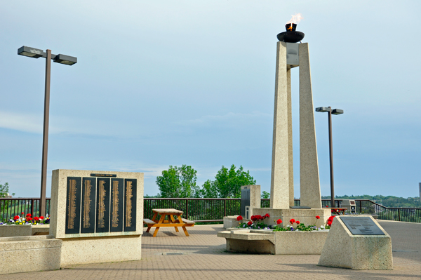 War Memorial and torch