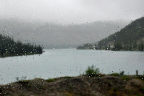 Summit Lake and rain