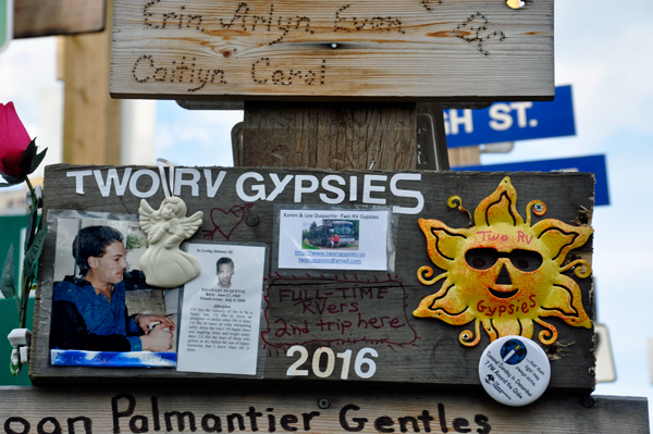 2016 sign for Brian Duquette and the two RV Gypsies