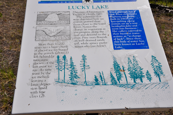 sign about Lucky Lake