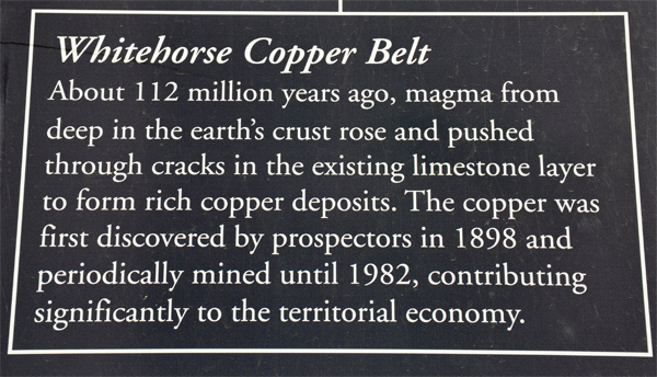 sign: Whitehorse Copper Belt