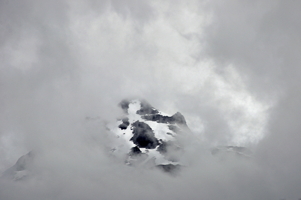 mountain covered in clouds