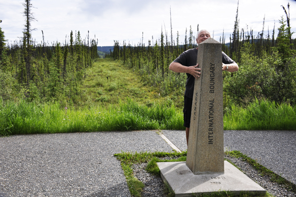 Lee Duquette at the International Boundary monument