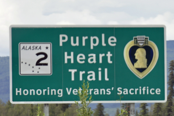 purple heart trail sign