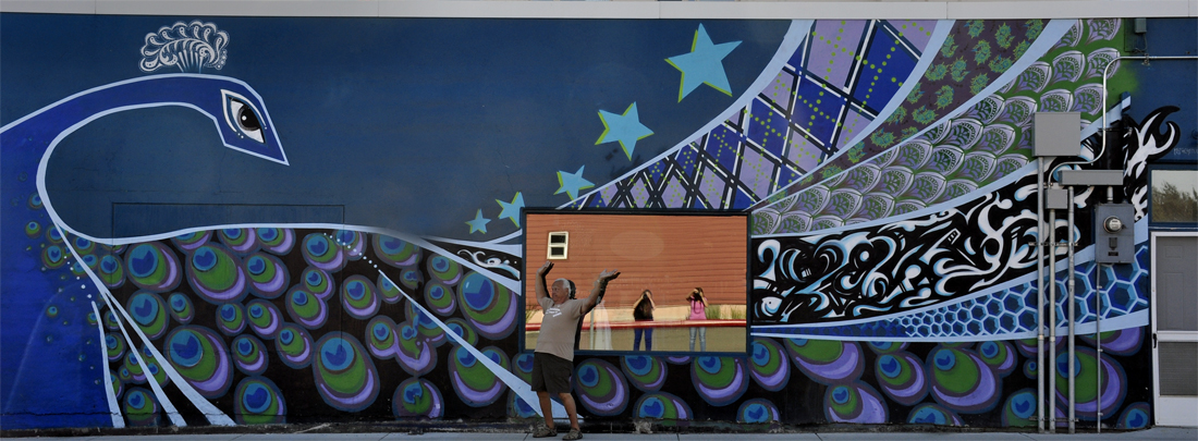 mural and reflection in Fairbanks