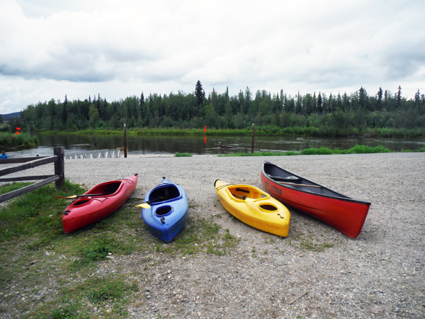 3 kayaks and 1 canoe