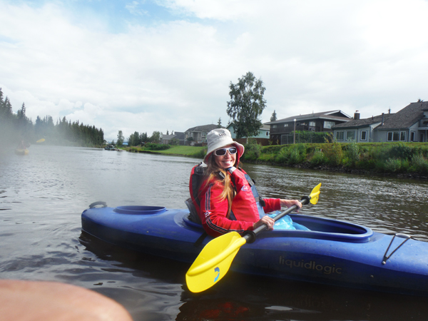 Karen Duquette kayaking
