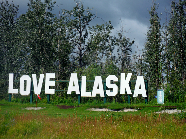 Love Alaska sign