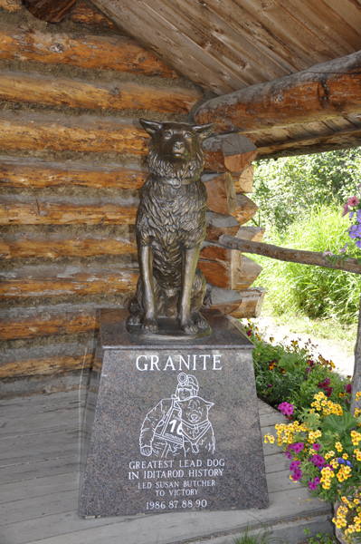 statue of Granite - the sled dog