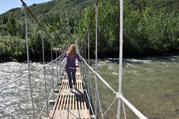 Ilse Blahak on the swinging bridge