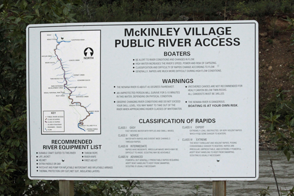 sign: McKinley Village Public River Access