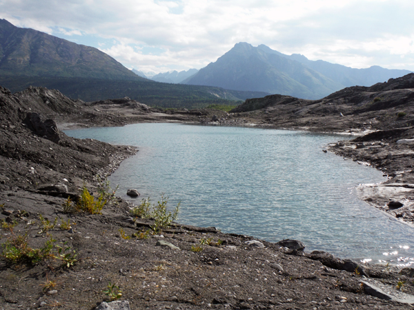 Matanuska Glacier and a small pond of water