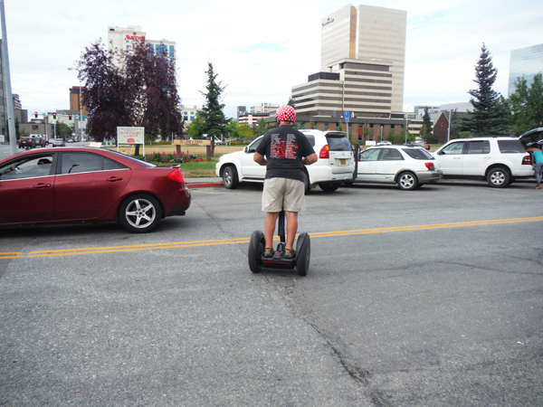 Lee Duquette on his Segway in Anchorage