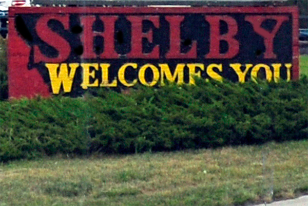 Welcome to Shelby sign
