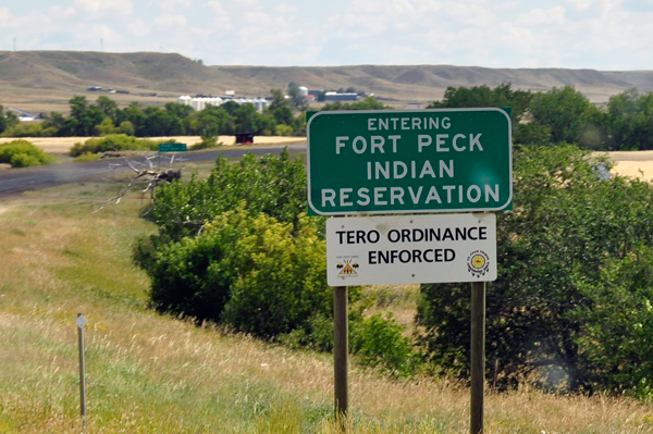 Fort Peck Indian Reservation sign