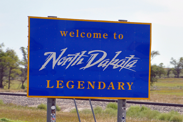 welcome to North Dakota sign
