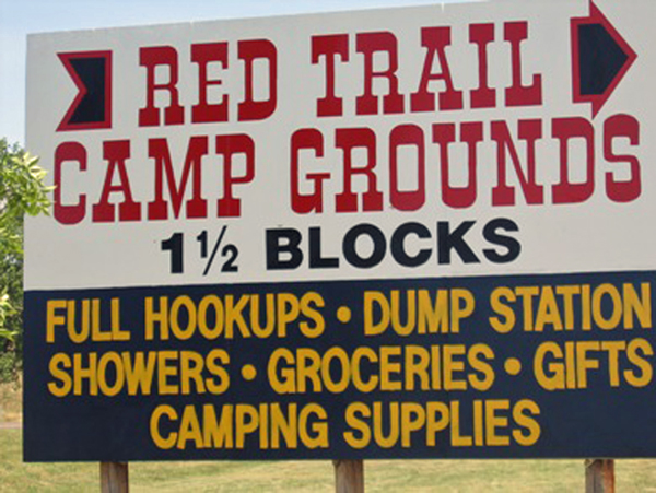 Red Trails Campground sign
