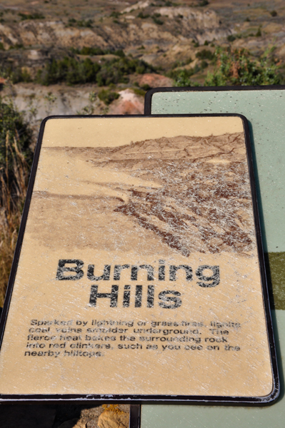 sign about the Burning Hills