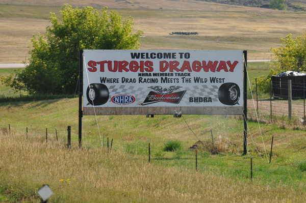 welcome to Sturgis Dragway sign