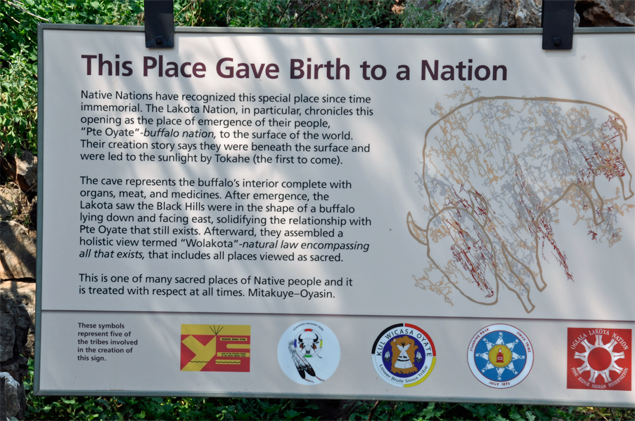 sign about Native Nations and the Wind Cave