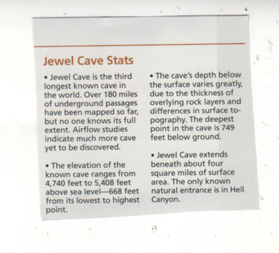 Jewel Cave stats