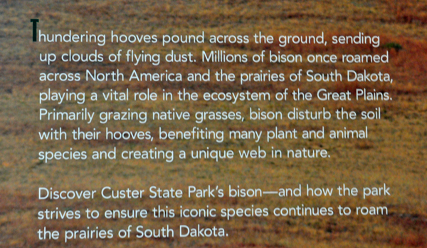 sign about bison