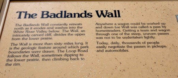 sign about the Badlands Wall