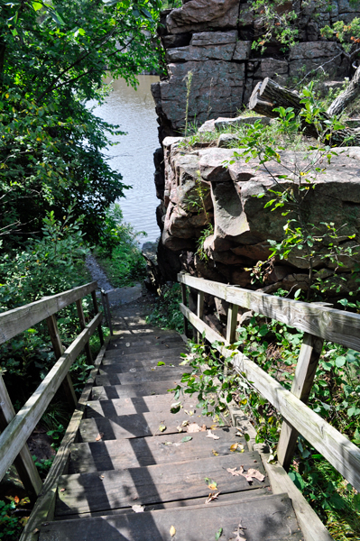 stairs down to the Split Rock Creek