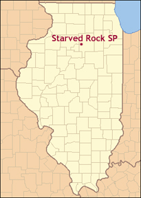 Illinois map showing location of Starved Rock