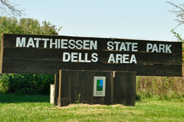sign: Matthiessen State Park Dells Area