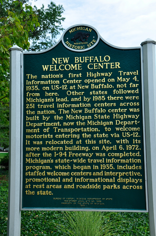 New Buffalo Welcome Center sign