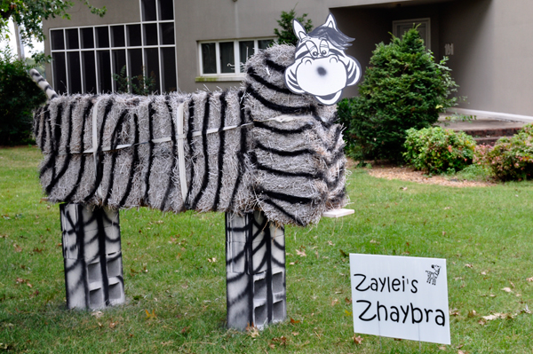 hay bale trail - zebra