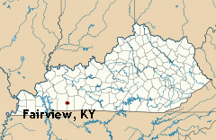 Kentucky map showing location of Fairview