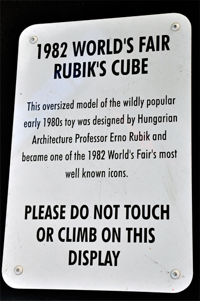 Giant 1982 World's Fair Rubik's Cube sign
