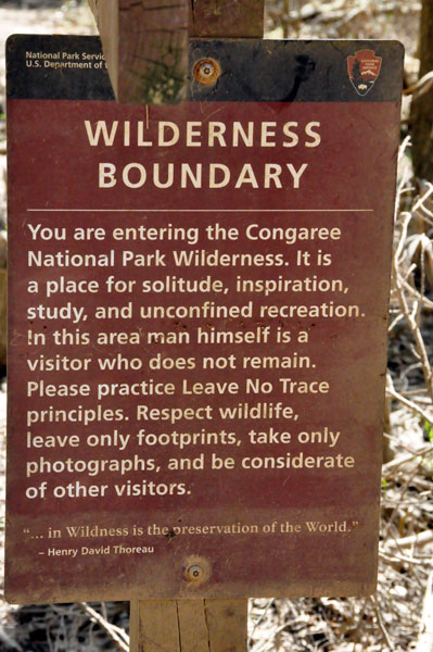 Wilderness boundary sign